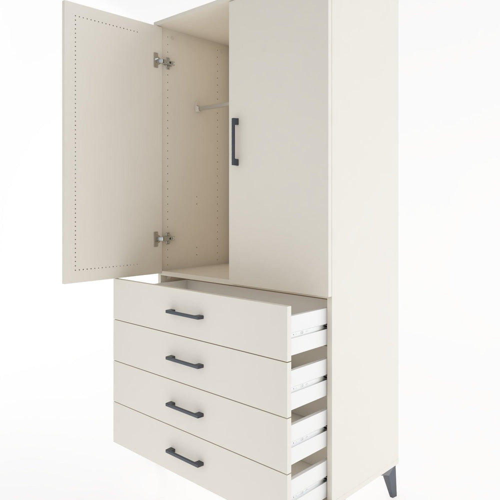 Woodntry Modular Cabinet Moonstone 88x44x170 cm with Doors and Drawers KC27-1