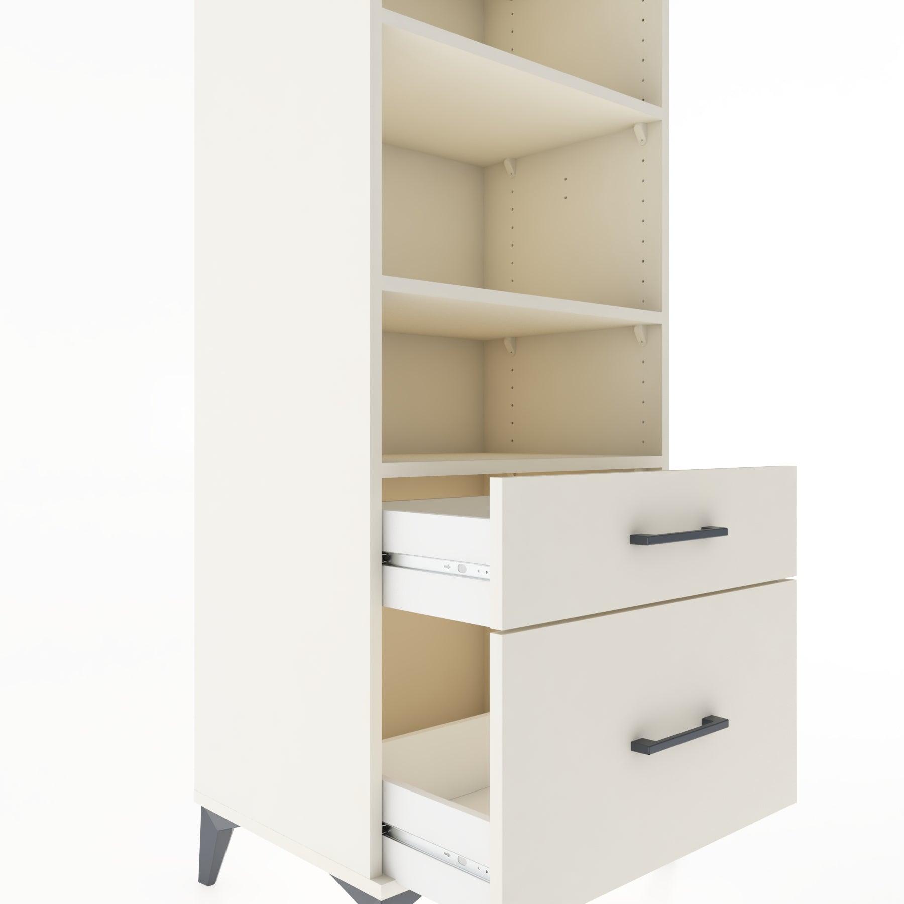 Woodntry Modular Cabinet Moonstone 60x44x170 cm with Drawers and Shelves CR43-1
