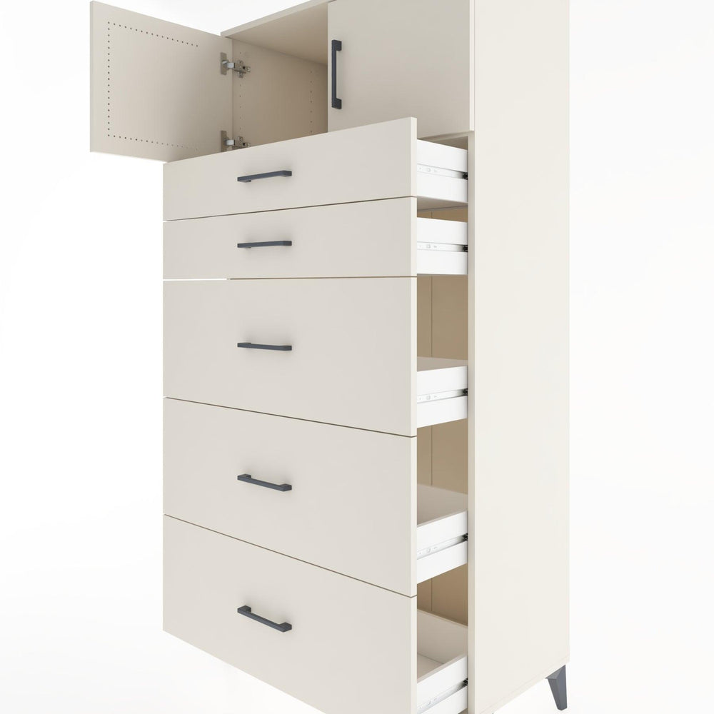 Woodntry Modular Cabinet Moonstone 88x44x170 cm with Doors and Drawers KC22-1
