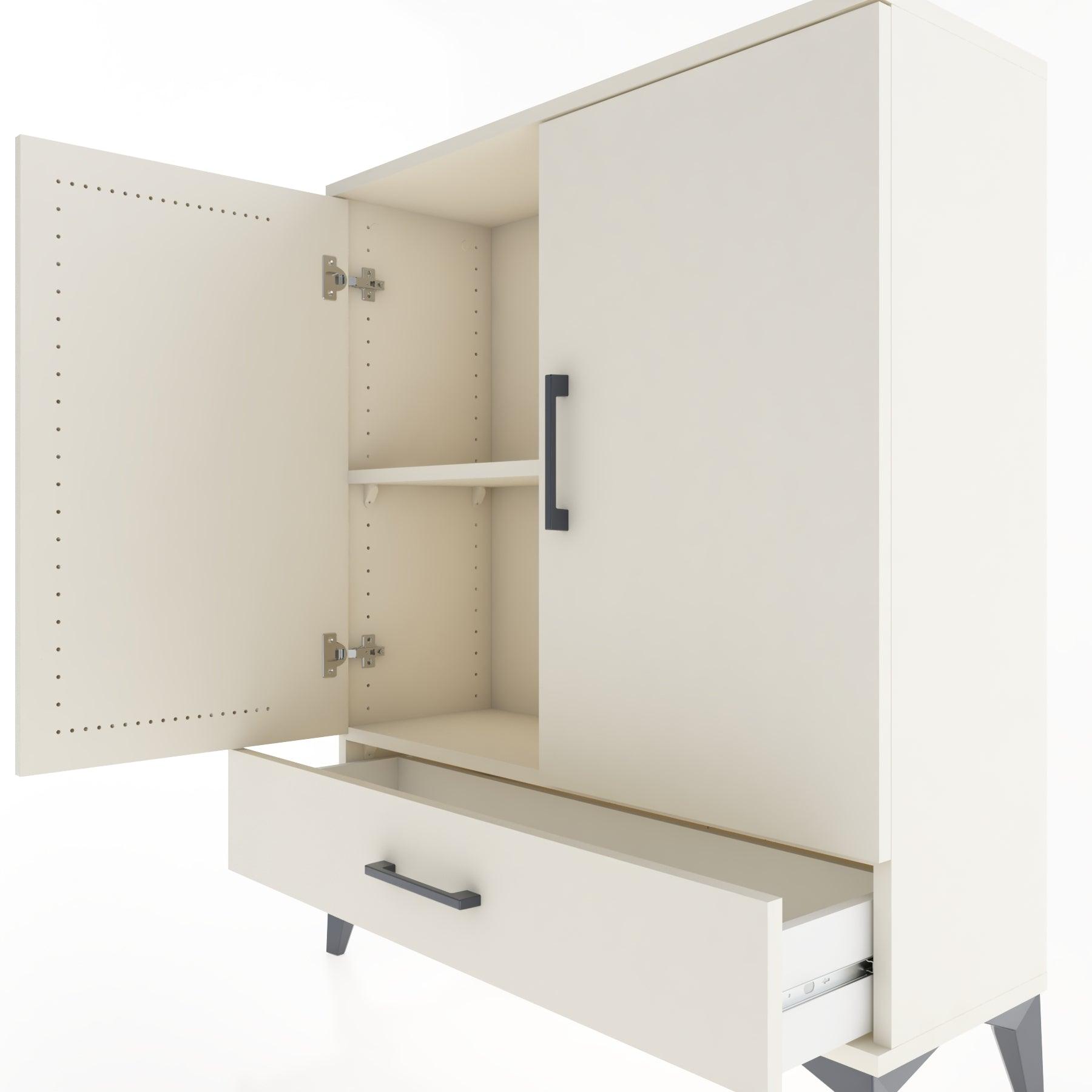 Woodntry Modüler Şifonyer Aytaşı 88x30x94 cm Kapaklı ve Çekmeceli KC2-1