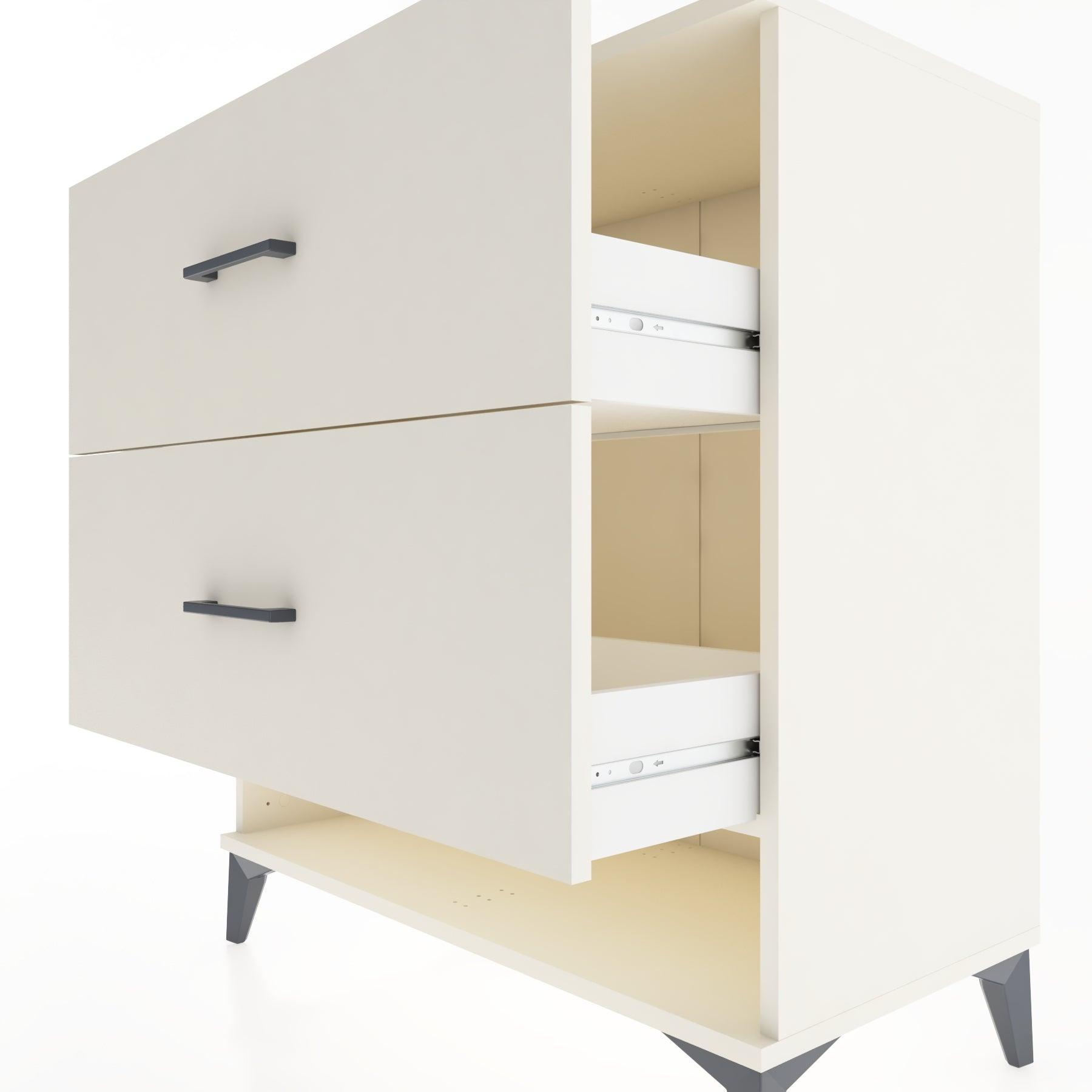 Woodntry Modüler Şifonyer Aytaşı 88x44x84 cm Çekmeceli ve Raflı CR4-1
