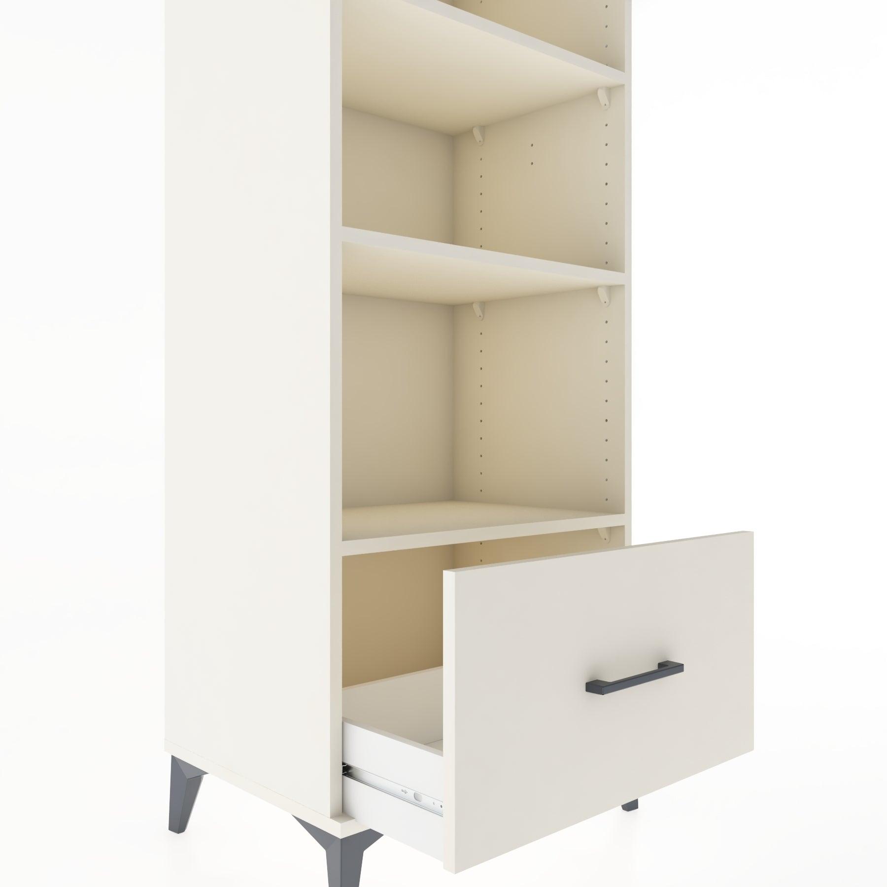 Woodntry Modular Cabinet Moonstone 60x44x170 cm with Drawers and Shelves CR44-1