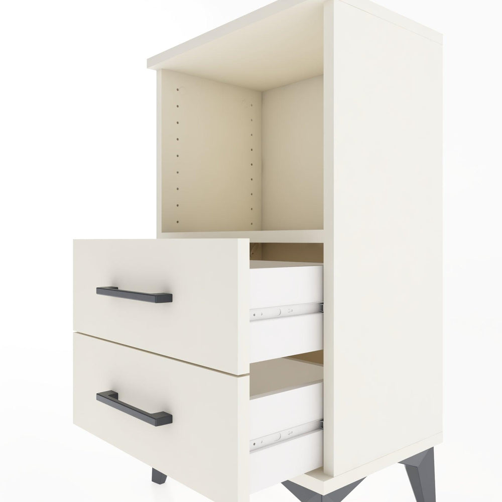 Woodntry Modüler Komodin 2 Çekmece ve Raflı V2 44x30x68 cm Aytaşı - Woodntry