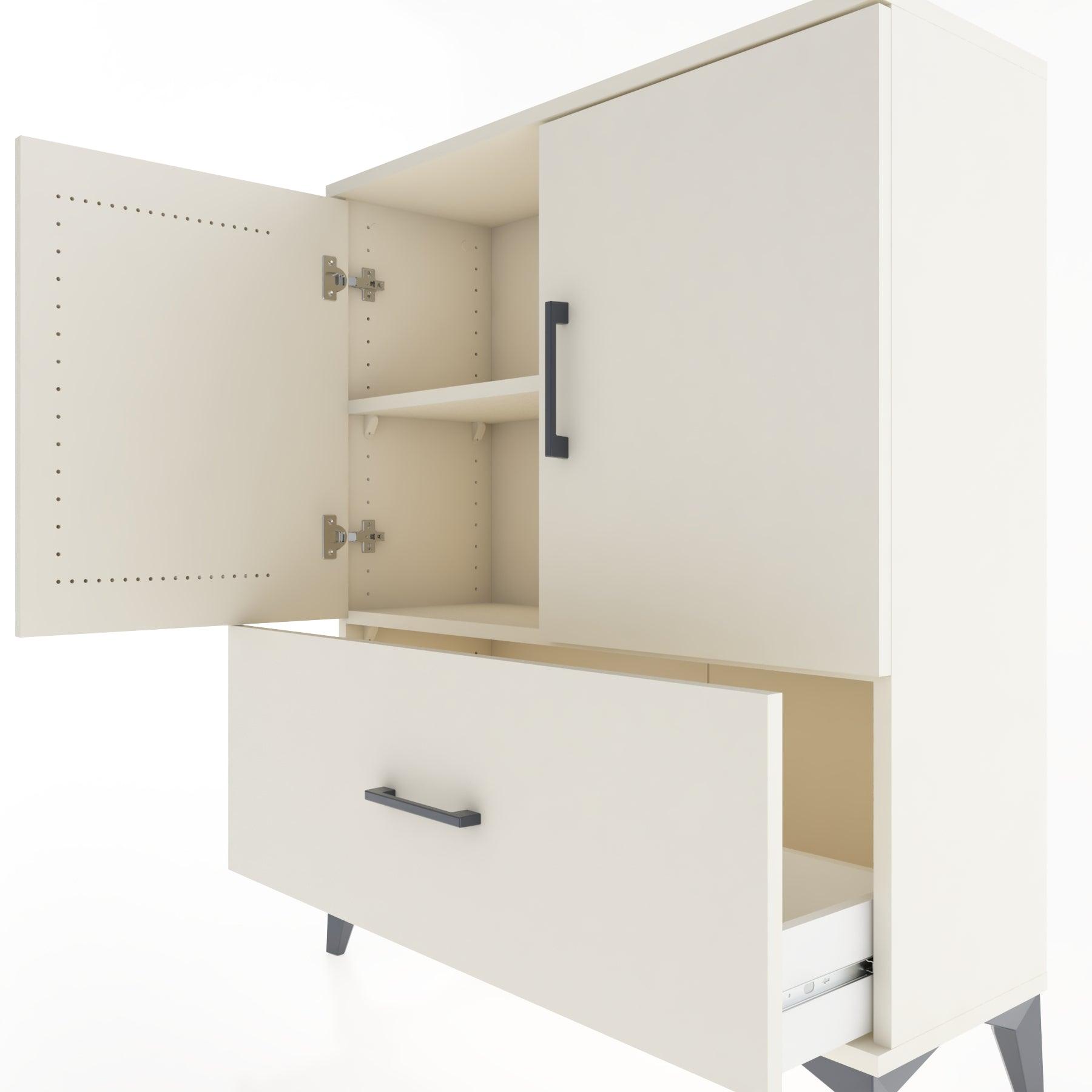 Woodntry Modüler Şifonyer Aytaşı 88x30x94 cm Kapaklı ve Çekmeceli KC10-1