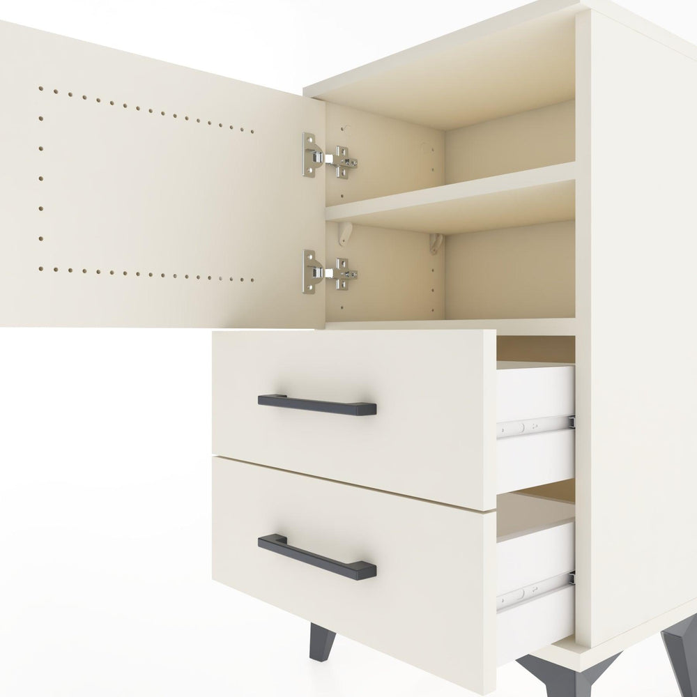 Woodntry Modüler Komodin Kapaklı 2 Çekmeceli 44x30x68 cm Aytaşı - Woodntry