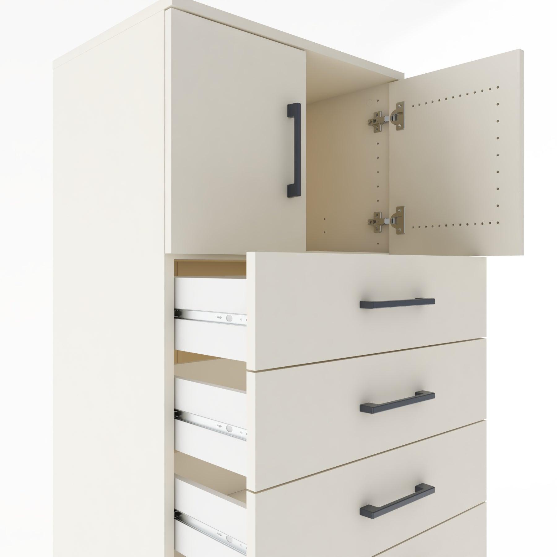 Woodntry Modular Cabinet Moonstone 60x44x170 cm with Doors and Drawers KC10-1
