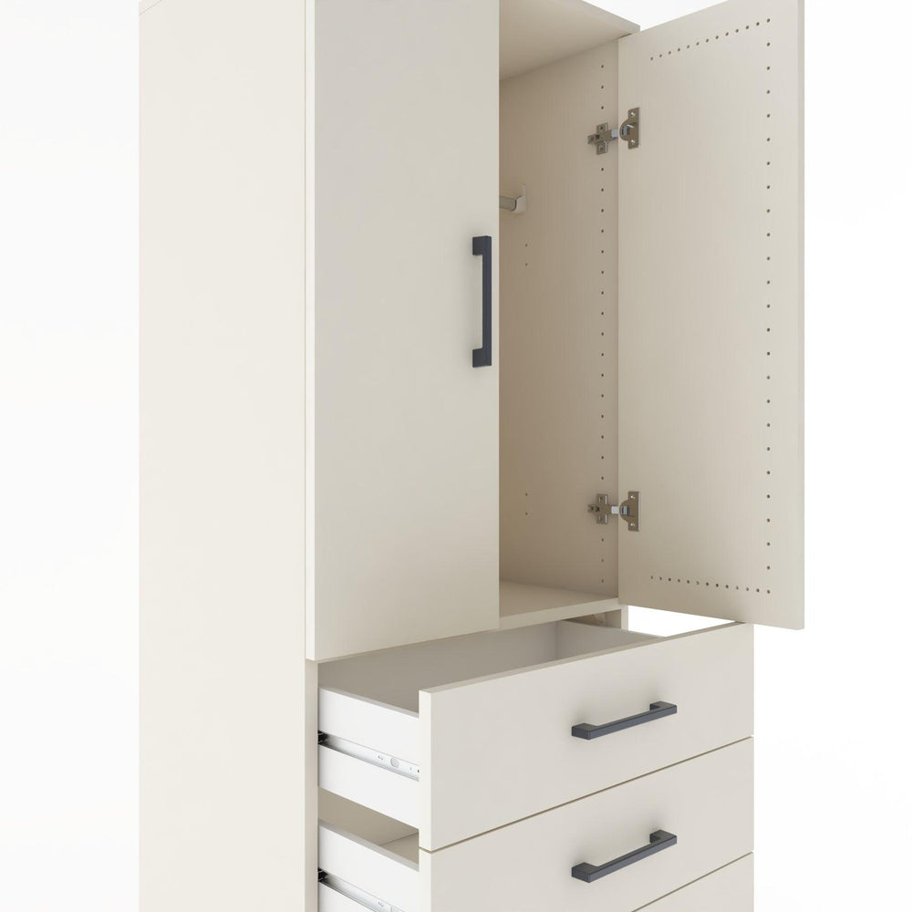 Woodntry Modular Cabinet Moonstone 60x44x170 cm with Doors and Drawers KC26-1