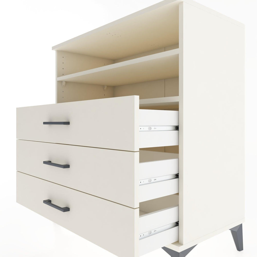 Woodntry Modüler Şifonyer Aytaşı 88x44x84 cm Çekmeceli ve Raflı CR17-1