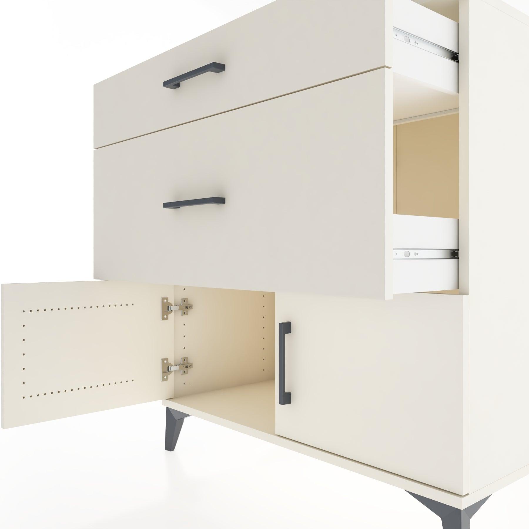 Woodntry Modular Dresser Moonstone 88x44x84 cm with Cover and Drawer KC116-1