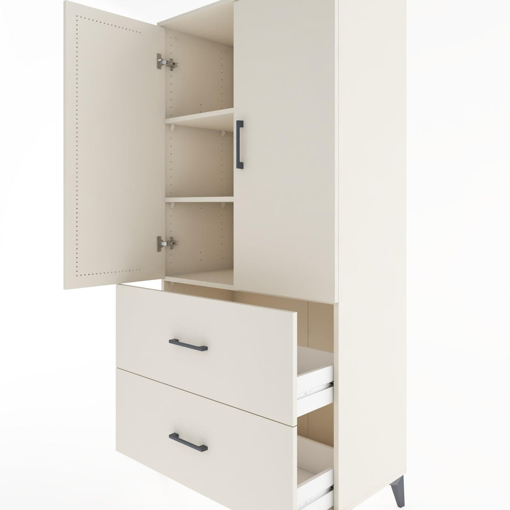 Woodntry Modüler Dolap Aytaşı 88x44x170 cm Kapaklı ve Çekmeceli KC21-1