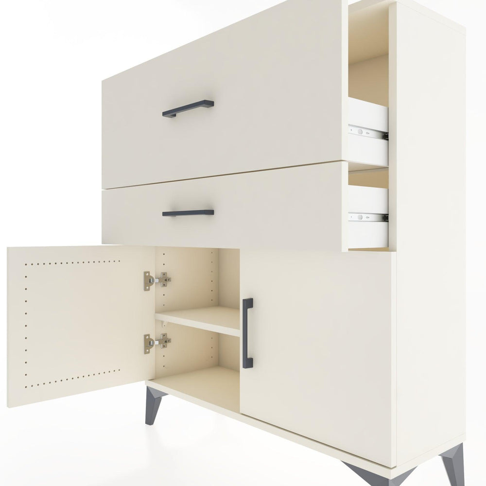 Woodntry Modüler Şifonyer Aytaşı 88x30x94 cm Kapaklı ve Çekmeceli KC12-1