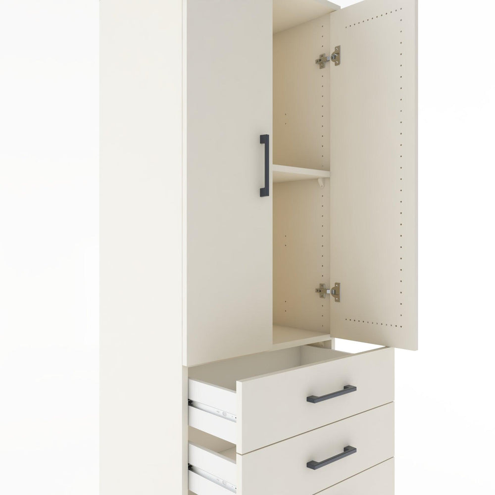 Woodntry Modular Cabinet Moonstone 60x44x170 cm with Doors and Drawers KC5-1