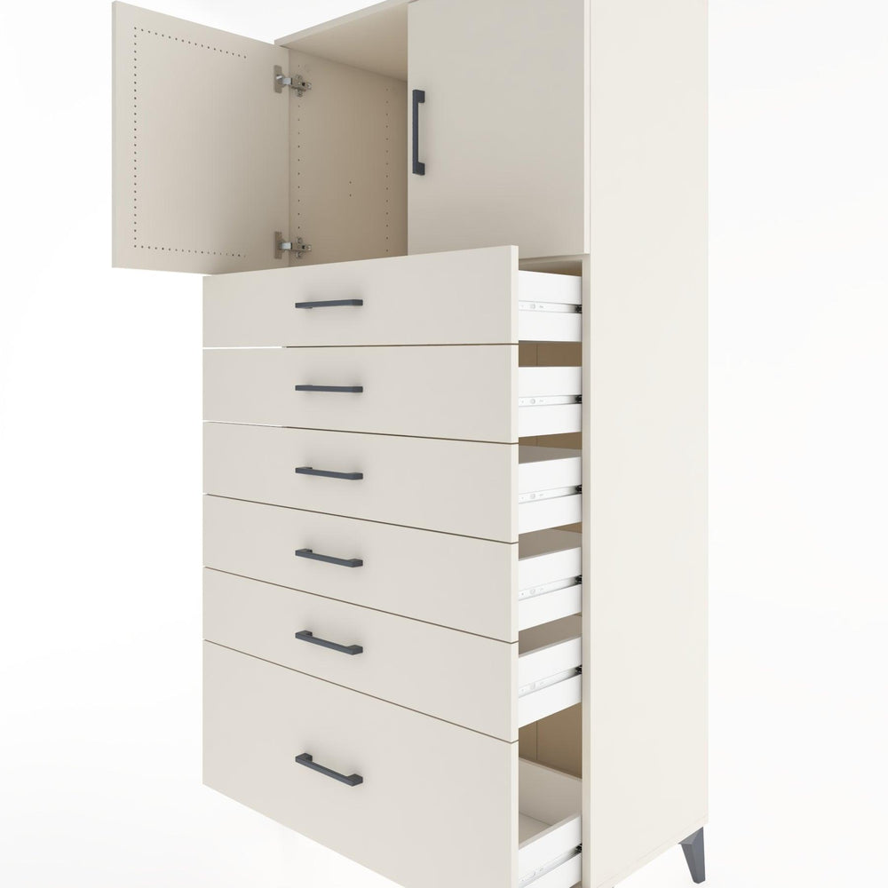 Woodntry Modular Cabinet Moonstone 88x44x170 cm with Doors and Drawers KC11-1