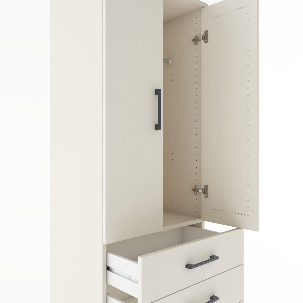 Woodntry Modular Cabinet Moonstone 60x44x170 cm with Doors and Drawers KC27-1