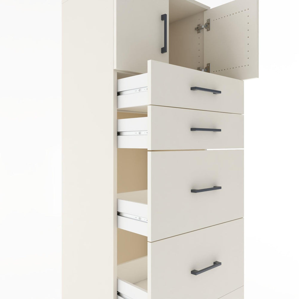 Woodntry Modular Cabinet Moonstone 60x44x170 cm with Doors and Drawers KC22-1