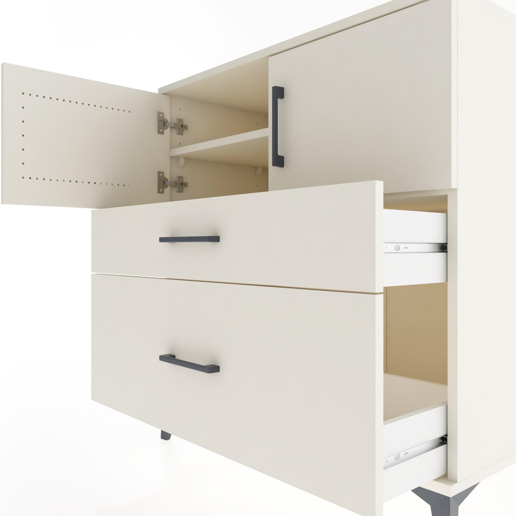 Woodntry Modular Dresser Moonstone 88x44x84 cm with Cover and Drawer KC109-1