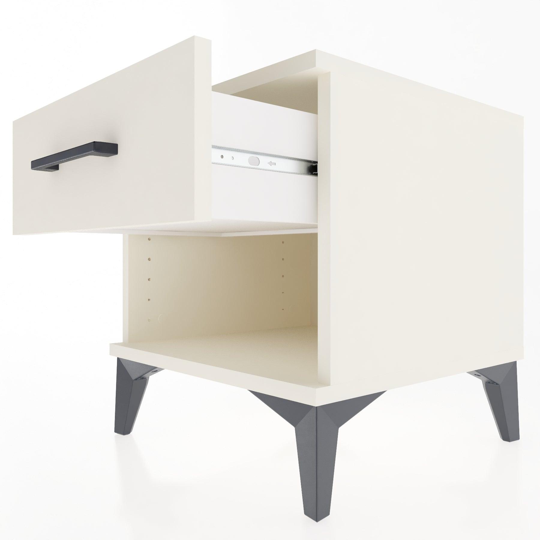 Woodntry Modular Nightstand Moonstone 44x44x36 cm with Drawer and Shelf CR1-1