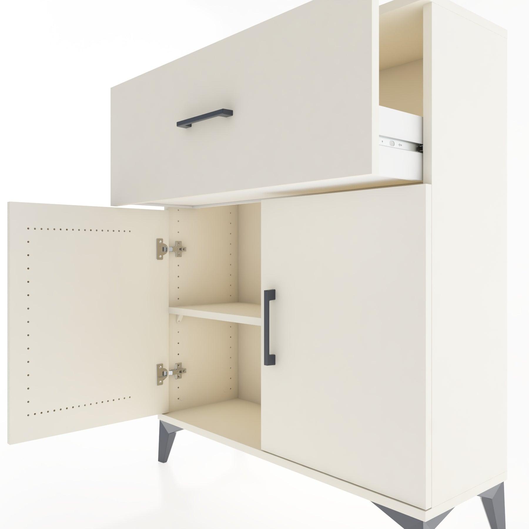 Woodntry Modüler Şifonyer Aytaşı 88x30x94 cm Kapaklı ve Çekmeceli KC9-1
