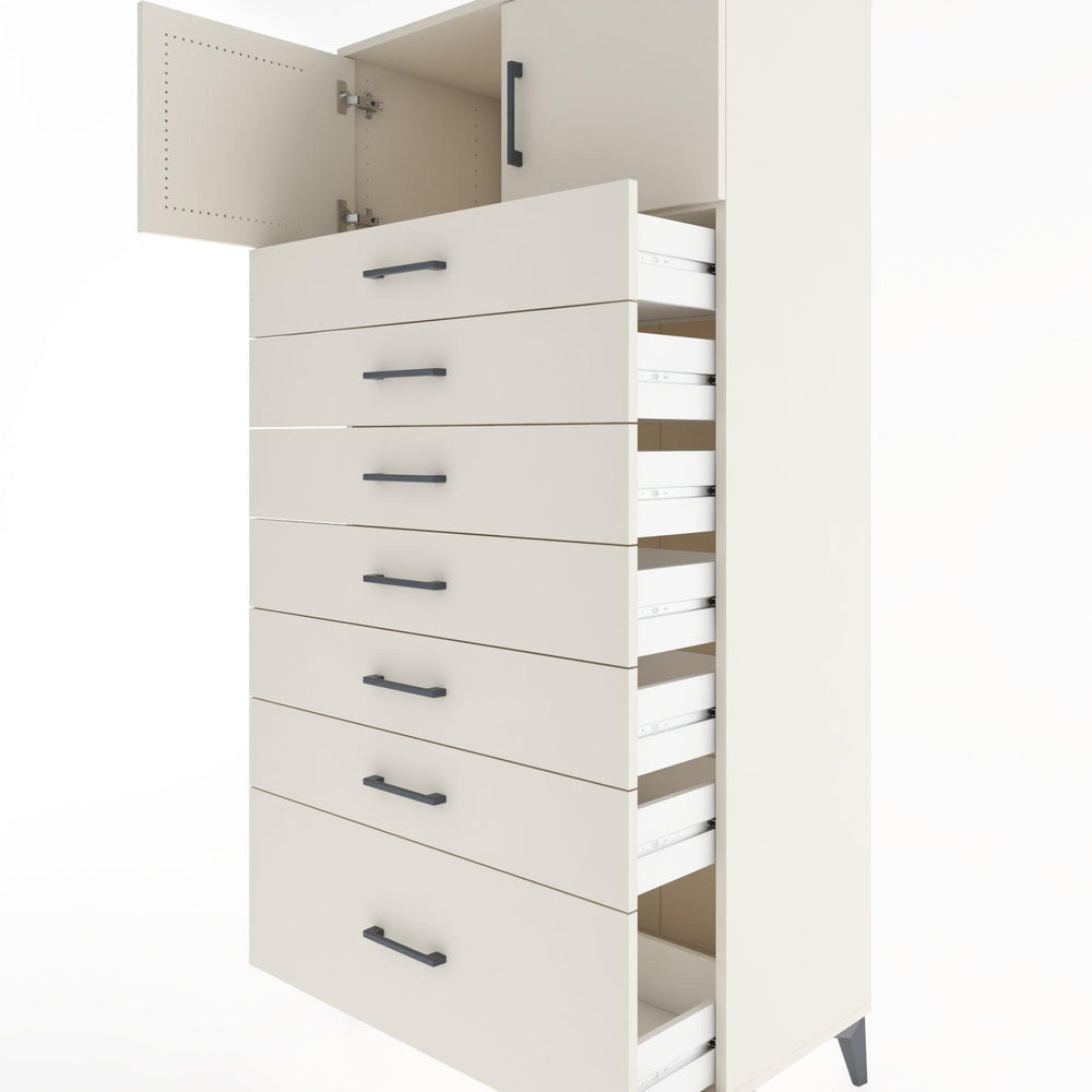 Woodntry Modular Cabinet Moonstone 88x44x170 cm with Doors and Drawers KC10-1