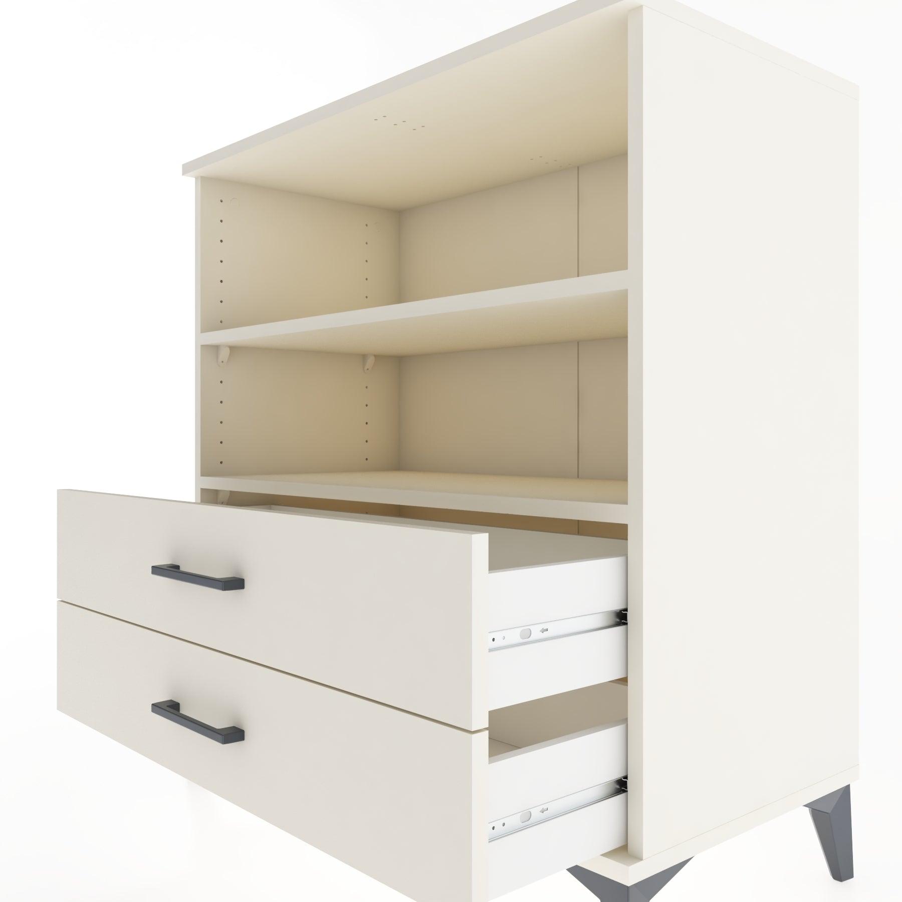 Woodntry Modüler Şifonyer Aytaşı 88x44x84 cm Çekmeceli ve Raflı CR16-1