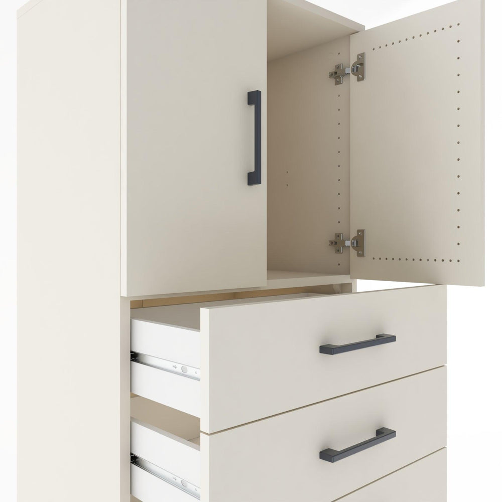 Woodntry Modular Cabinet Moonstone 60x44x170 cm with Doors and Drawers KC18-1