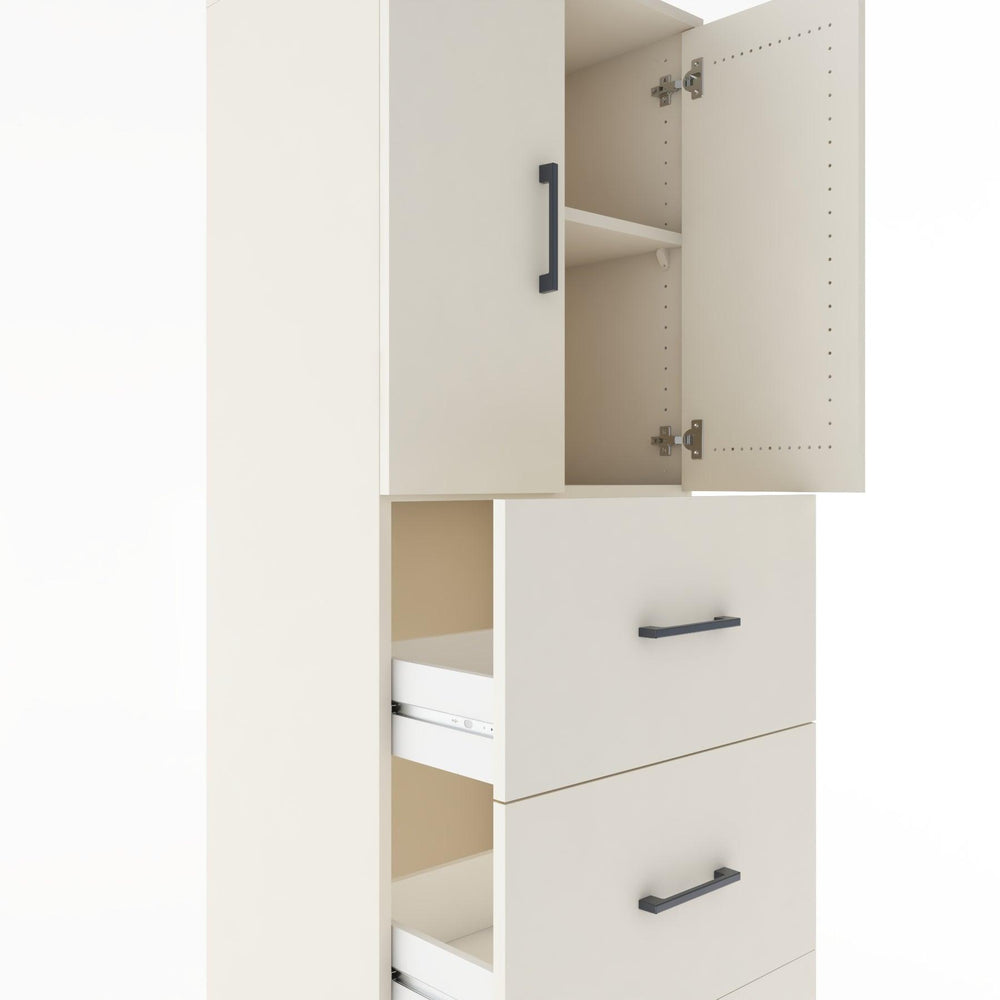 Woodntry Modular Cabinet Moonstone 60x44x170 cm with Doors and Drawers KC24-1