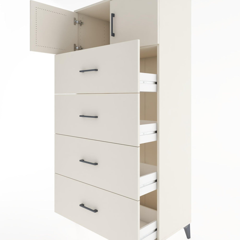 Woodntry Modular Cabinet Moonstone 88x44x170 cm with Doors and Drawers KC25-1
