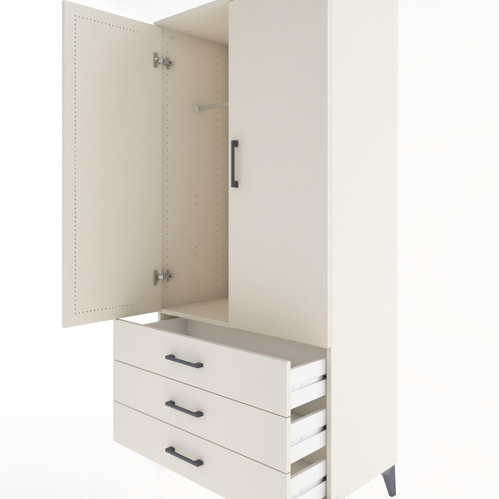 Woodntry Modular Cabinet Moonstone 88x44x170 cm with Doors and Drawers KC28-1