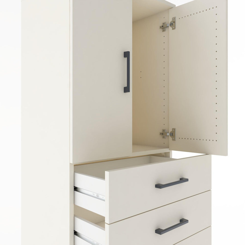 Woodntry Modular Cabinet Moonstone 60x44x170 cm with Doors and Drawers KC12-1