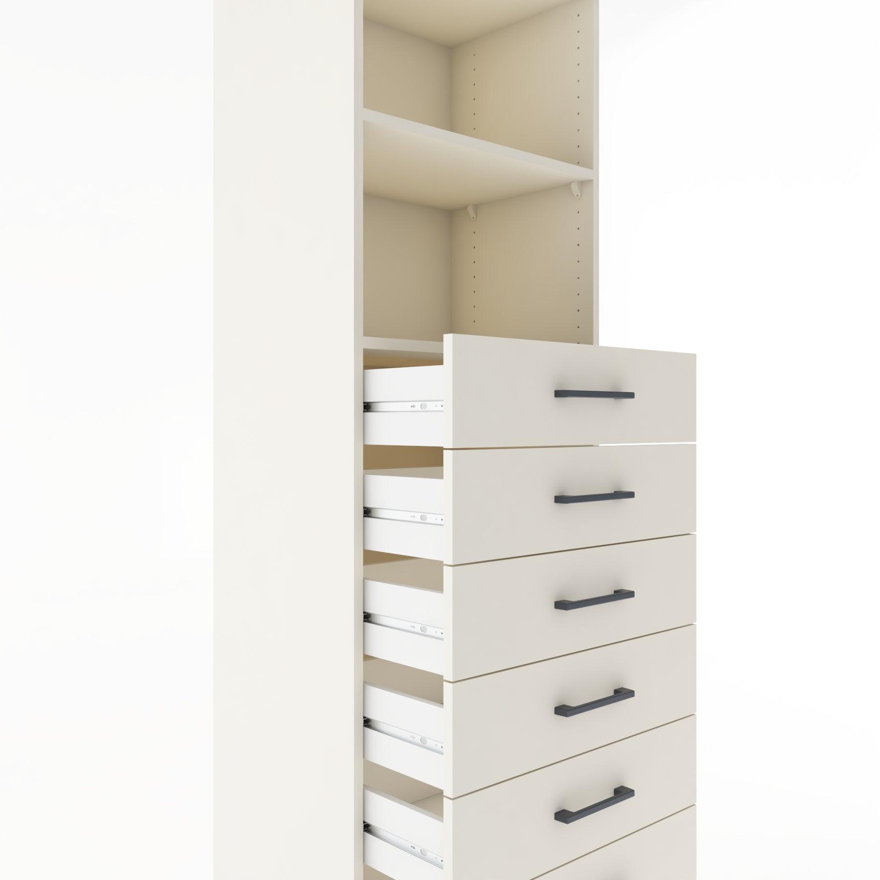 Woodntry Modular Cabinet Moonstone 60x44x170 cm with Drawers and Shelves CR34-1