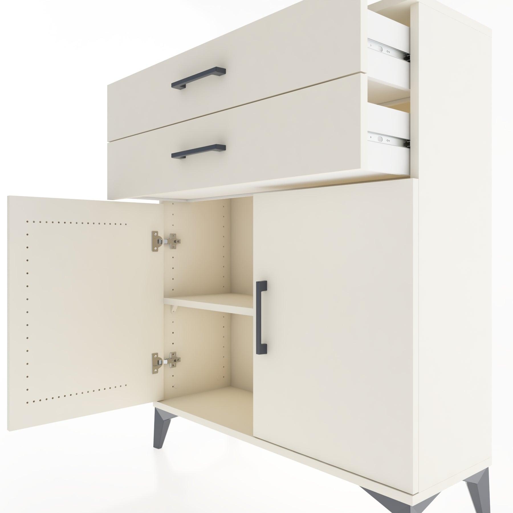 Woodntry Modüler Şifonyer Aytaşı 88x30x94 cm Kapaklı ve Çekmeceli KC3-1