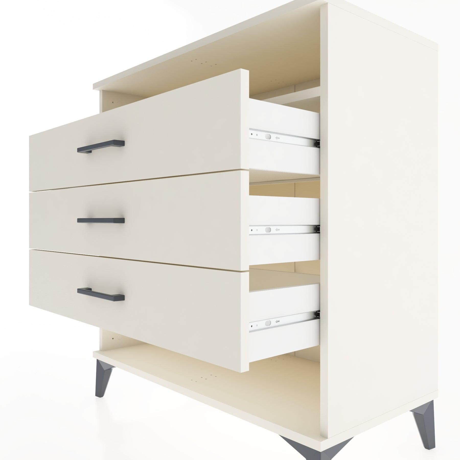 Woodntry Modüler Şifonyer Aytaşı 88x44x84 cm Çekmeceli ve Raflı CR20-1