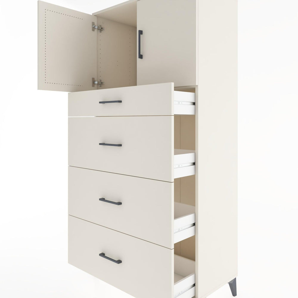 Woodntry Modular Cabinet Moonstone 88x44x170 cm with Doors and Drawers KC23-1