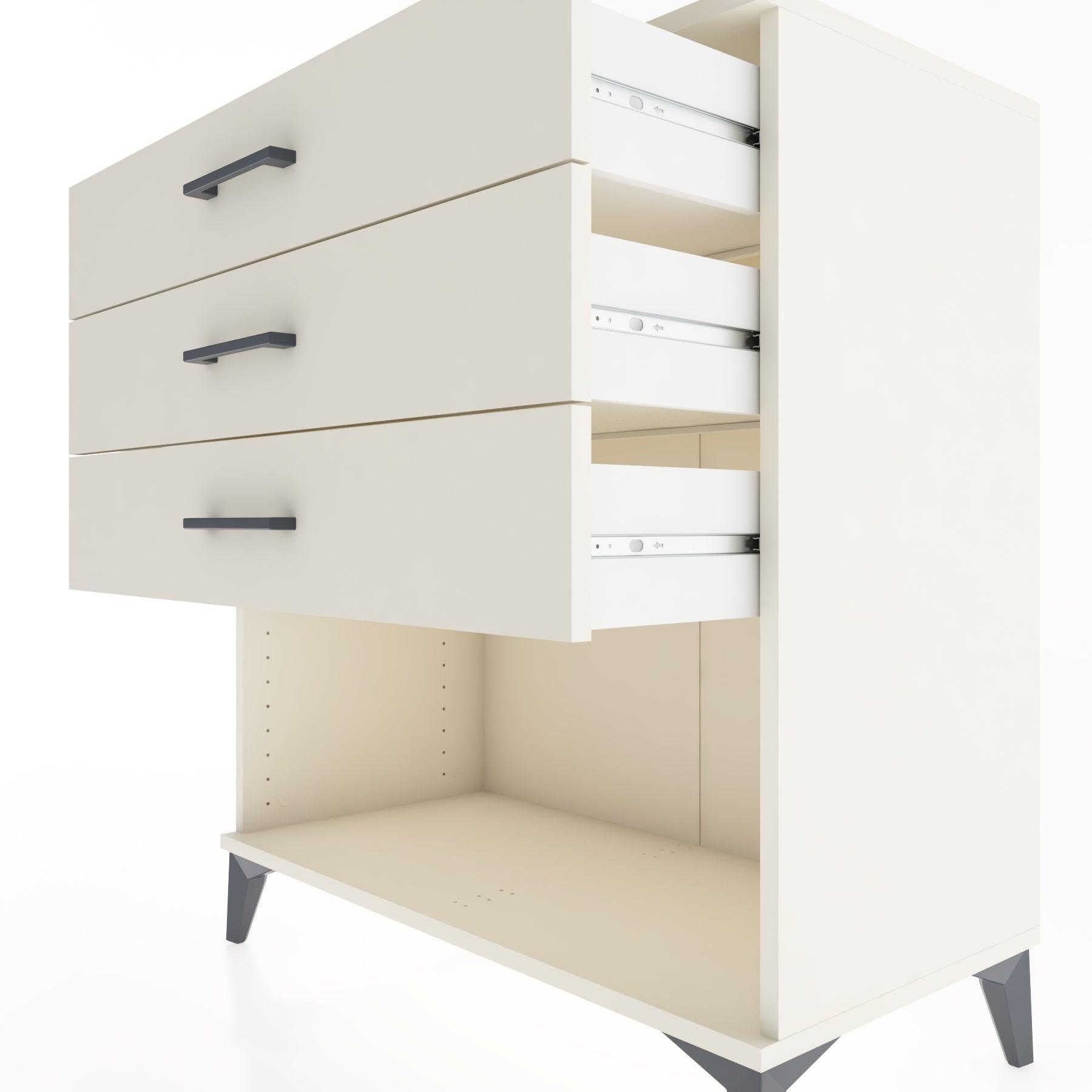 Woodntry Modüler Şifonyer Aytaşı 88x44x84 cm Çekmeceli ve Raflı CR11-1