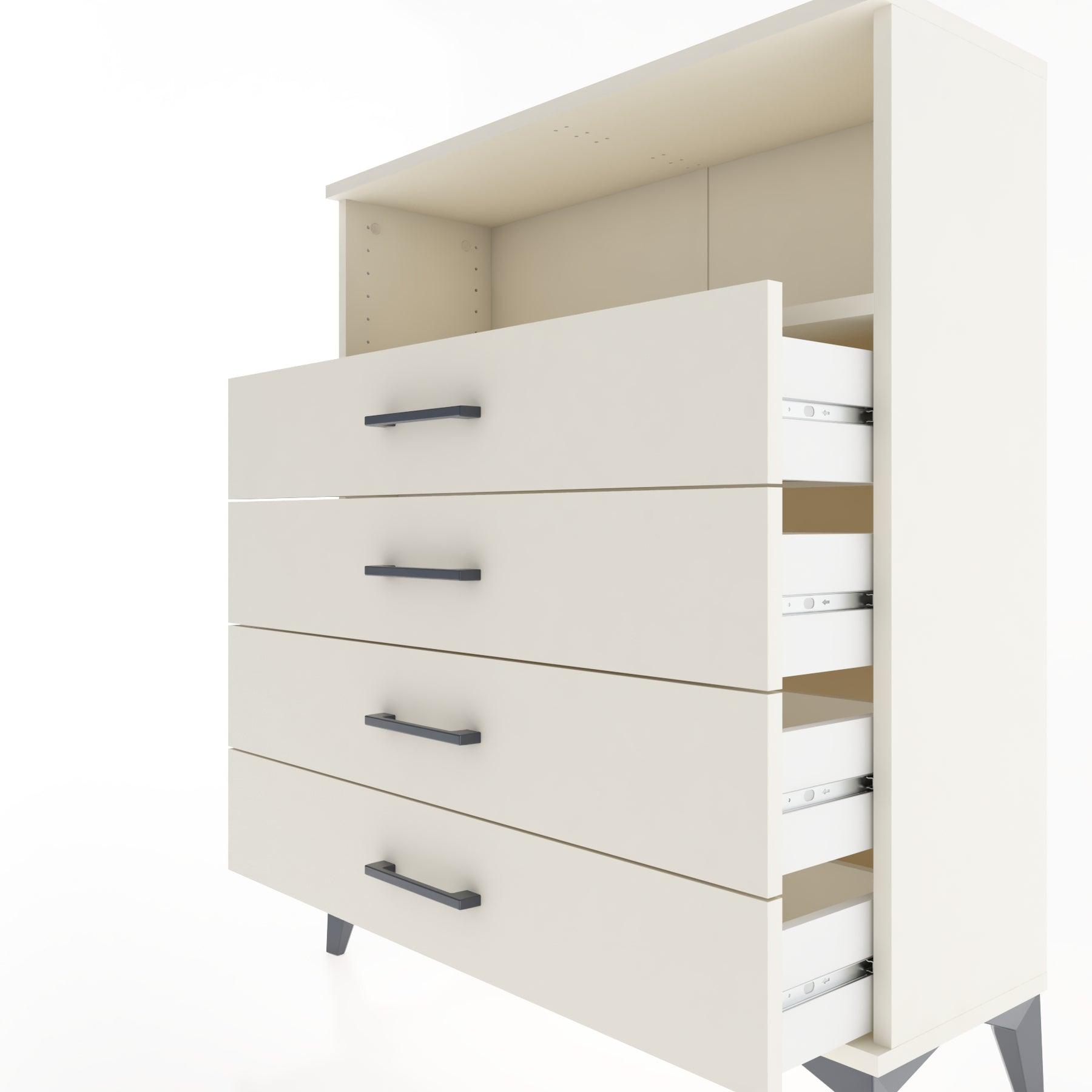 Woodntry Modüler Şifonyer Aytaşı 88x30x94 cm Çekmeceli ve Raflı CR19-1