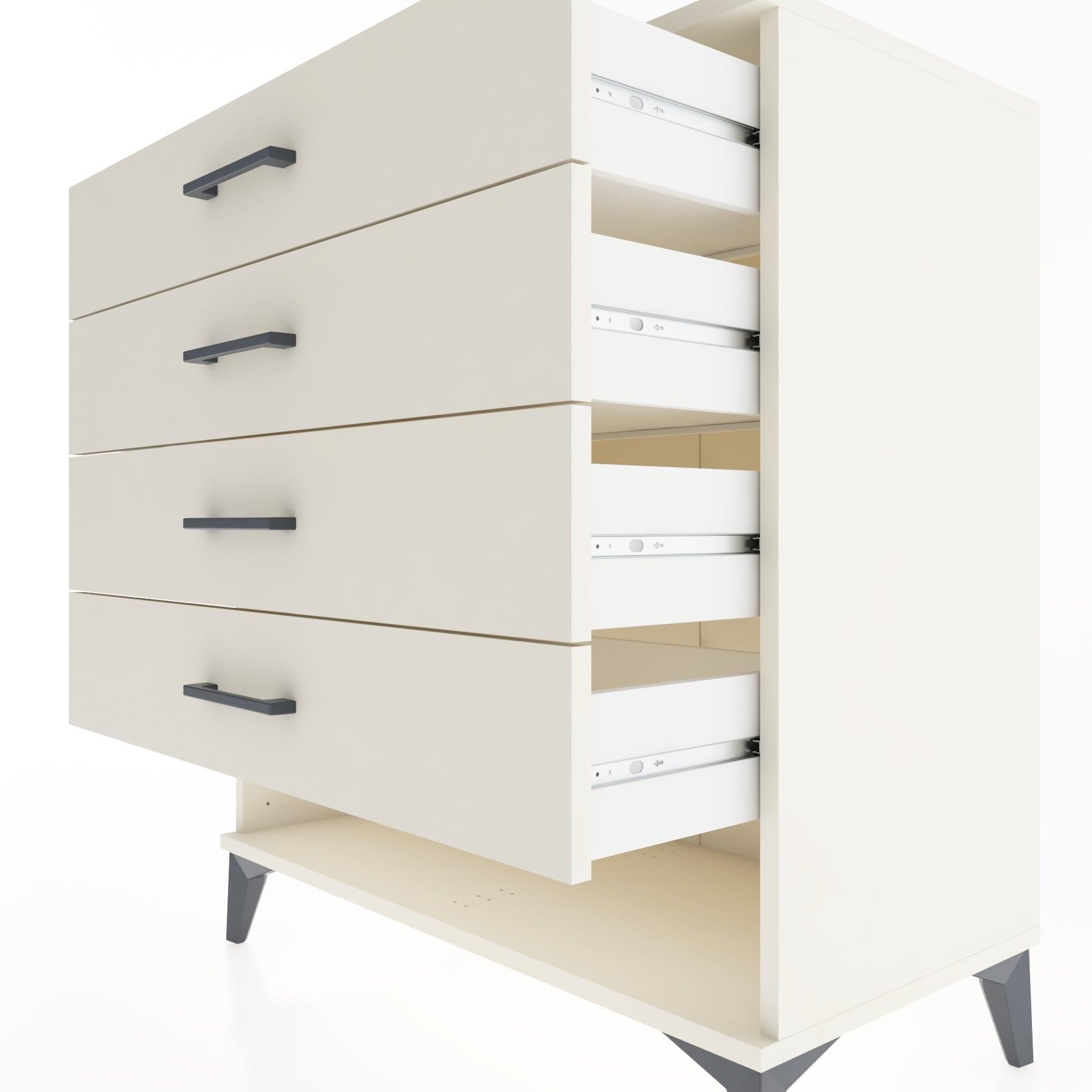 Woodntry Modüler Şifonyer Aytaşı 88x44x84 cm Çekmeceli ve Raflı CR10-1