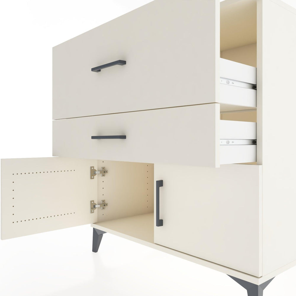 Woodntry Modular Dresser Moonstone 88x44x84 cm with Cover and Drawer KC106-1