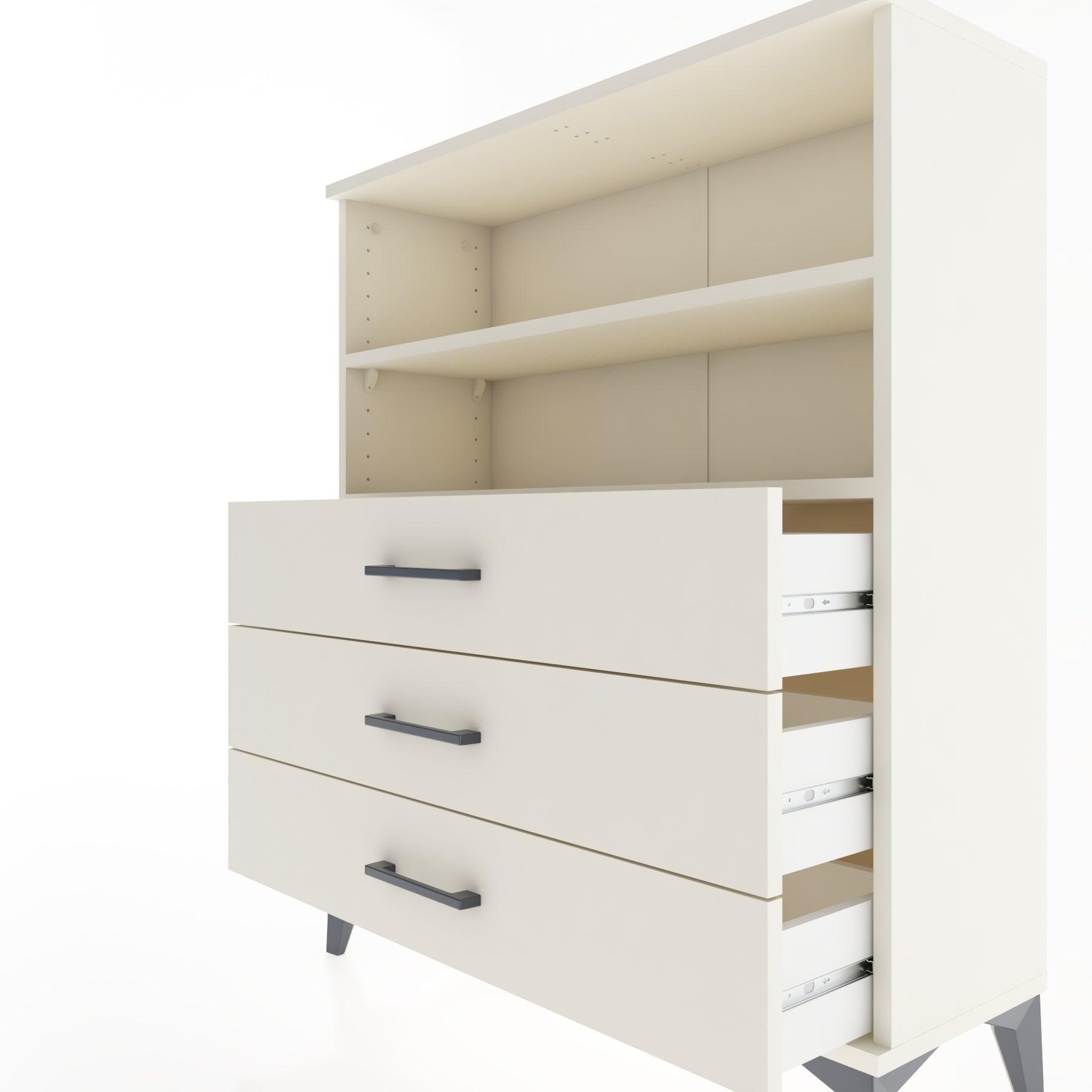 Woodntry Modüler Şifonyer Aytaşı 88x30x94 cm Çekmeceli ve Raflı CR18-1