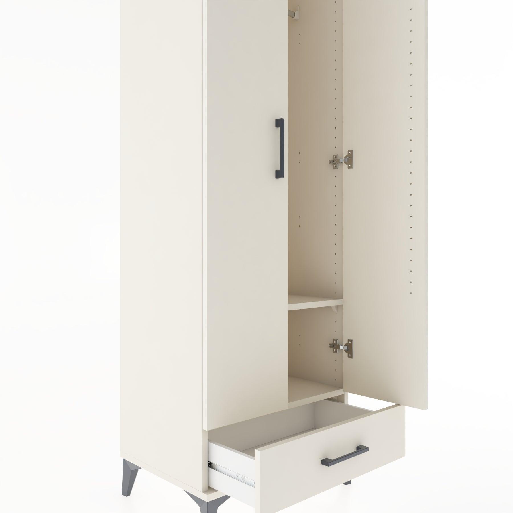 Woodntry Modular Cabinet Moonstone 60x44x170 cm with Doors and Drawers KC30-1