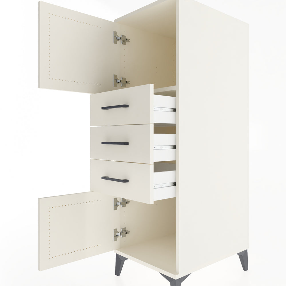 Woodntry Modular Cabinet Moonstone 44x59x122 cm with Doors and Drawers KC51-1