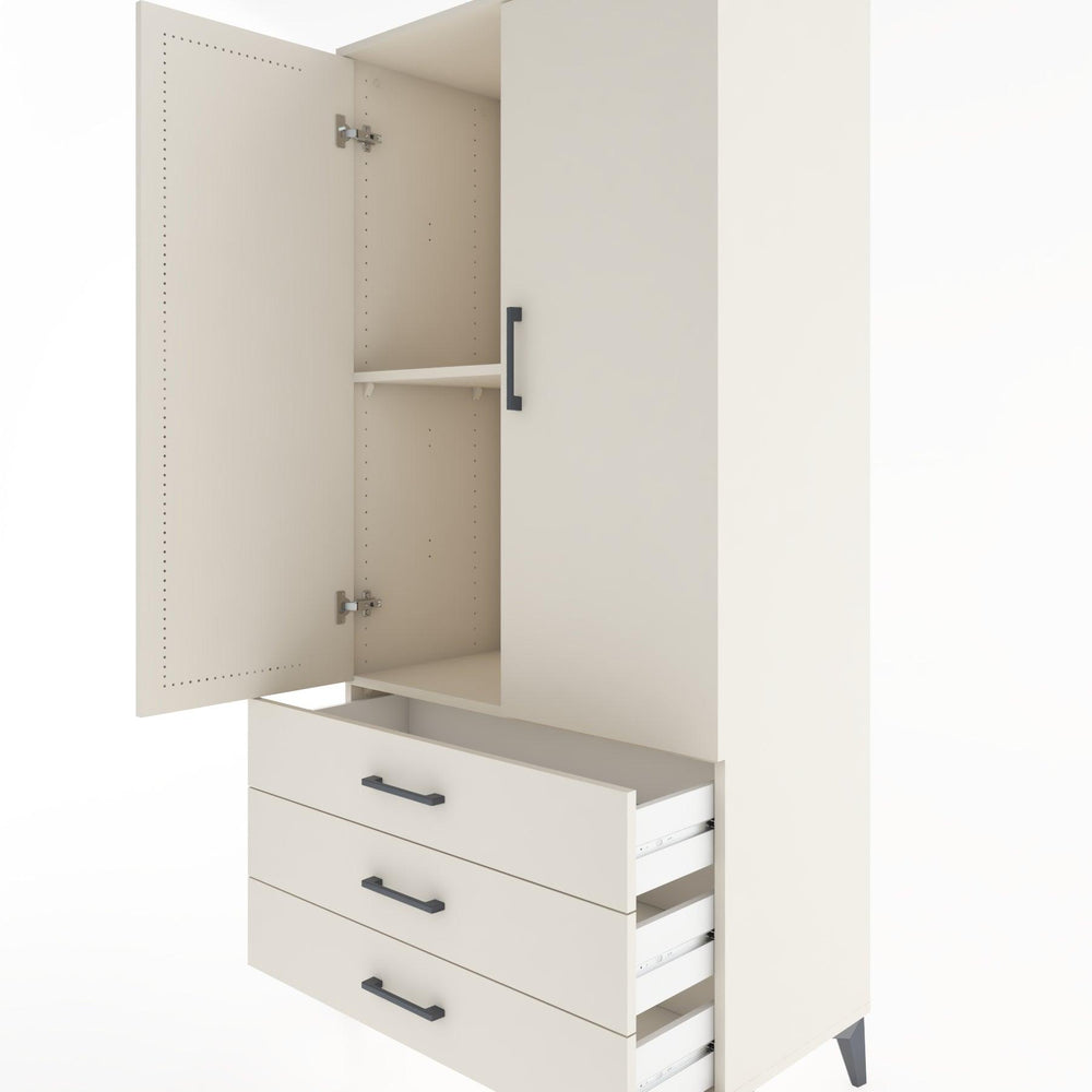Woodntry Modular Cabinet Moonstone 88x44x170 cm with Doors and Drawers KC6-1