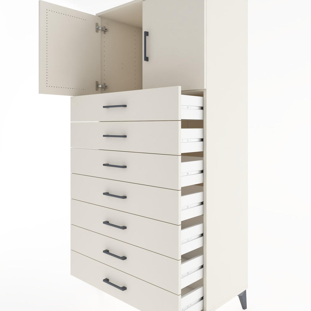 Woodntry Modüler Dolap Aytaşı 88x44x170 cm Kapaklı ve Çekmeceli KC2-1