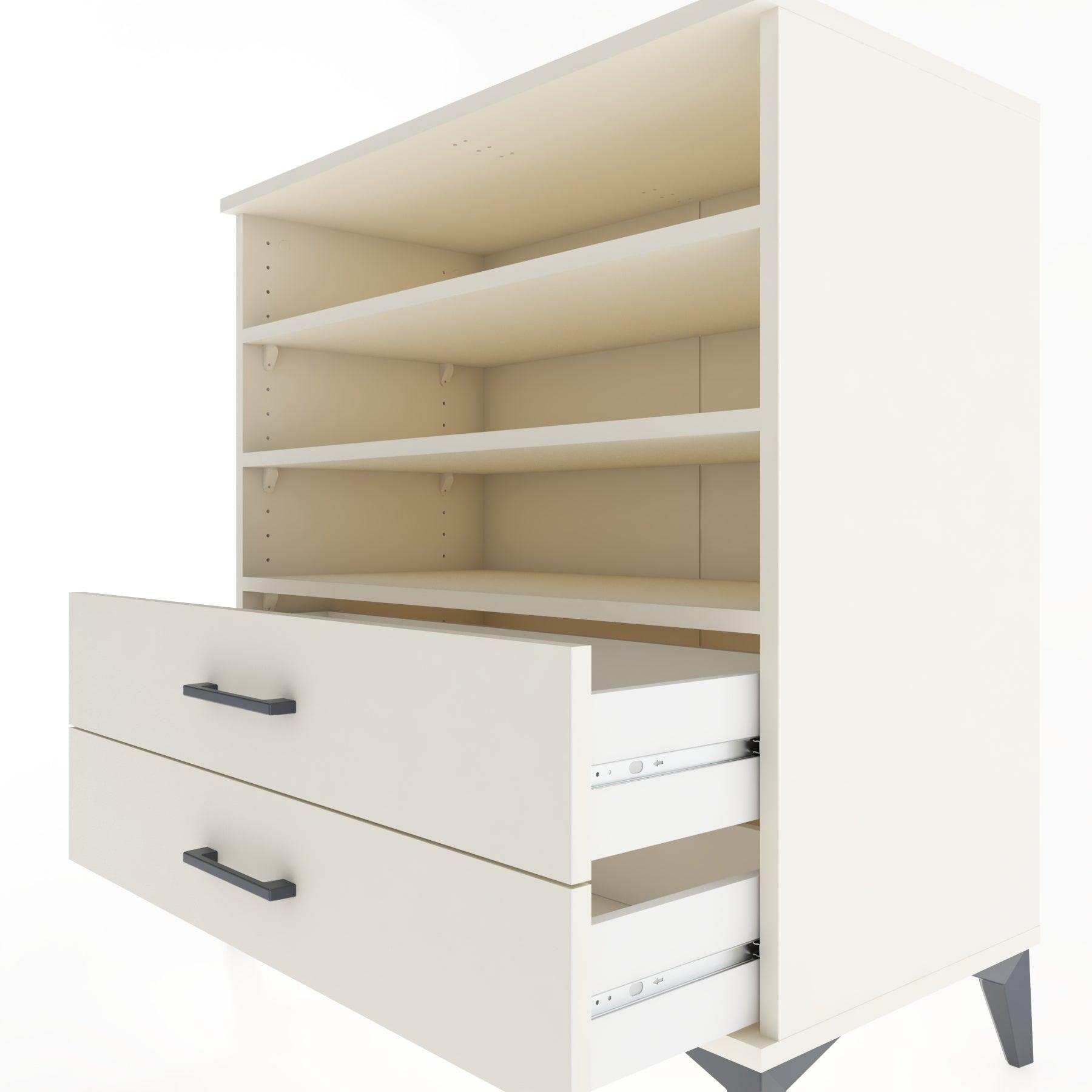 Woodntry Modüler Şifonyer Aytaşı 88x44x84 cm Çekmeceli ve Raflı CR15-1