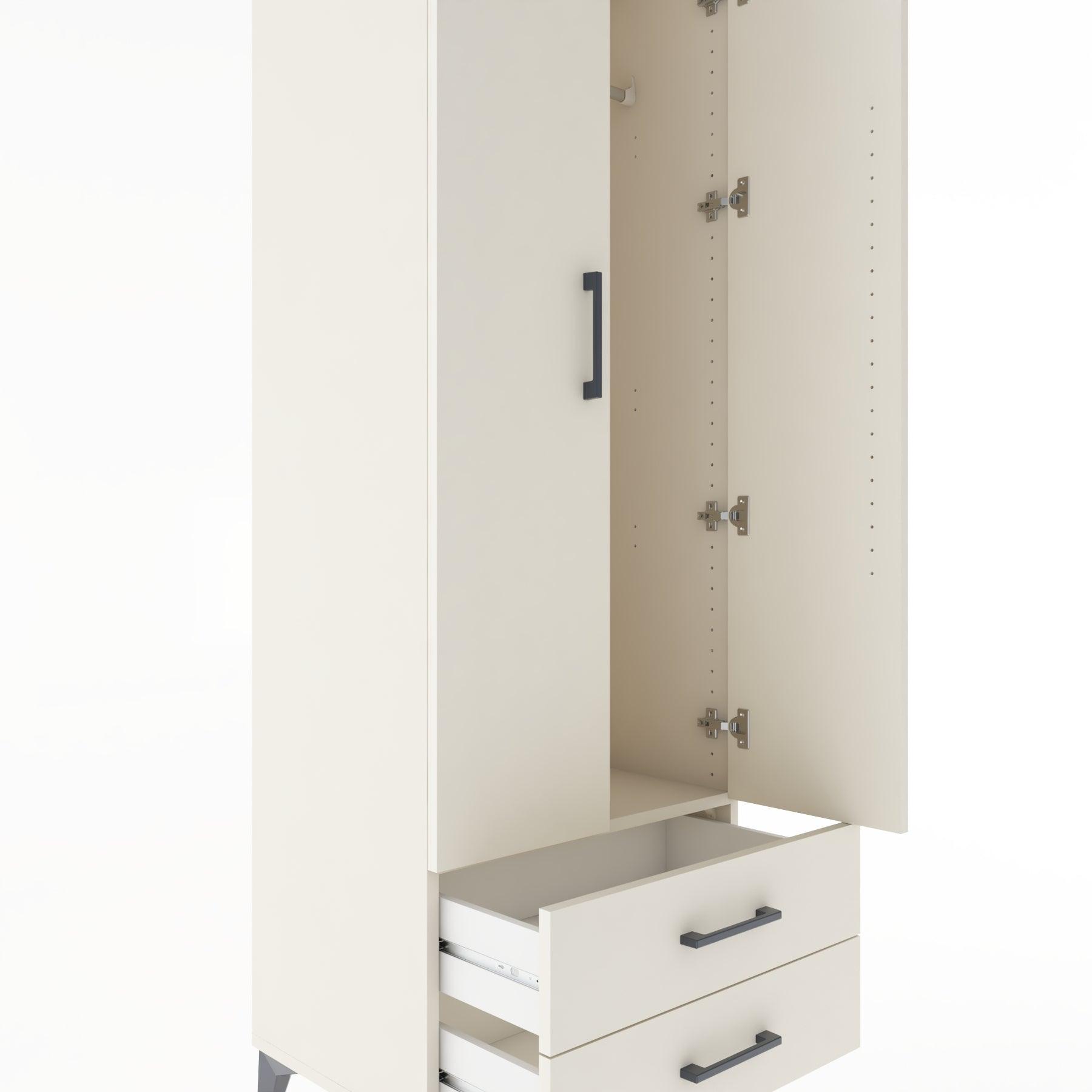 Woodntry Modular Cabinet Moonstone 60x44x170 cm with Doors and Drawers KC29-1