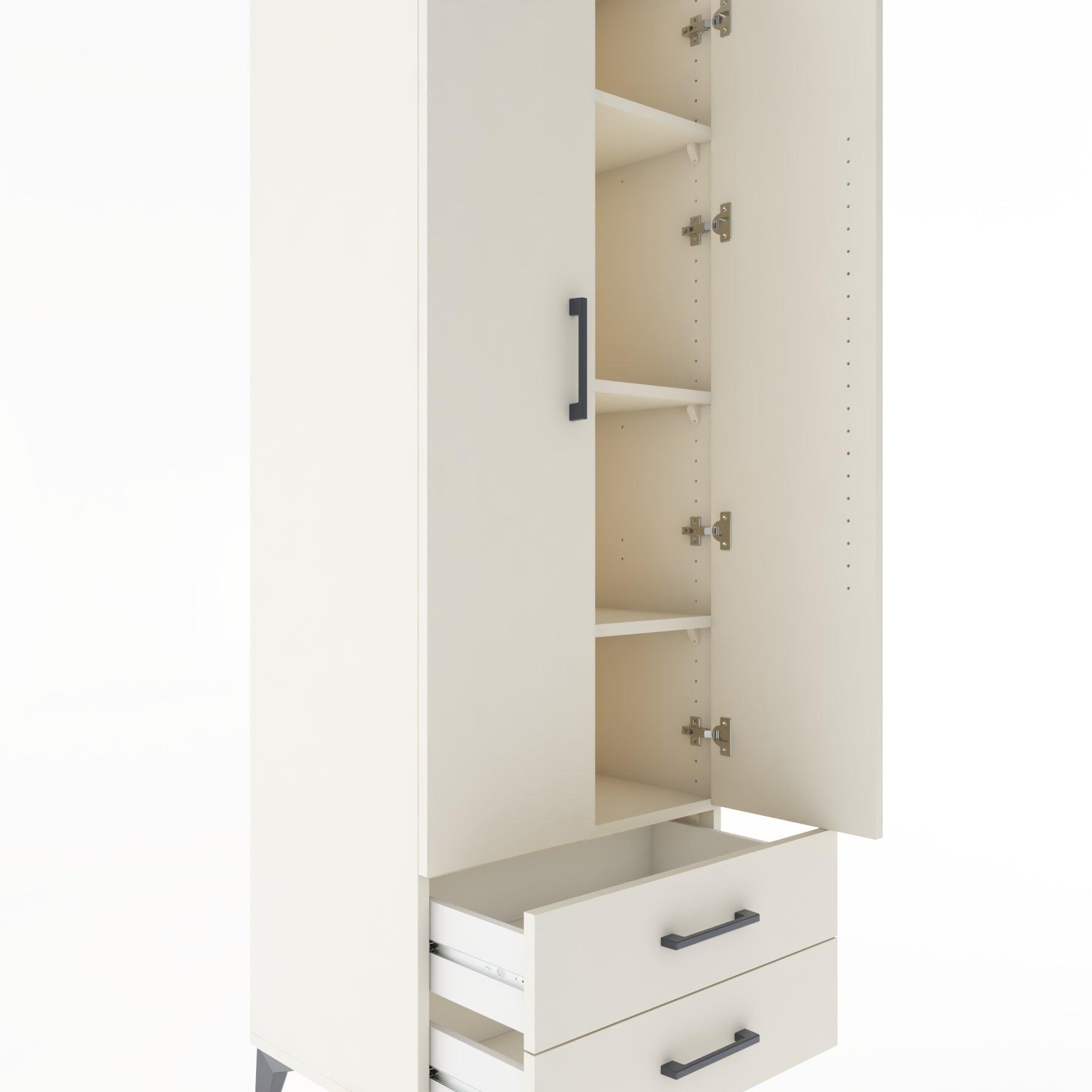 Woodntry Modular Cabinet Moonstone 60x44x170 cm with Doors and Drawers KC7-1