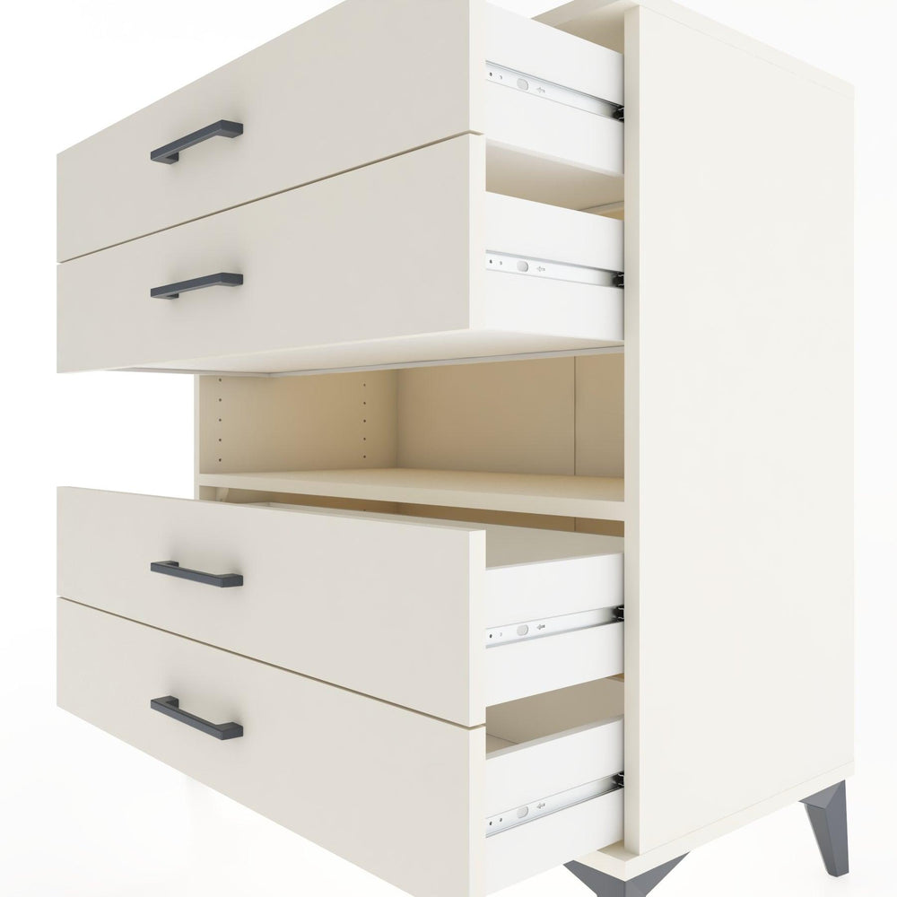 Woodntry Modüler Şifonyer Aytaşı 88x44x84 cm Çekmeceli ve Raflı CR21-1