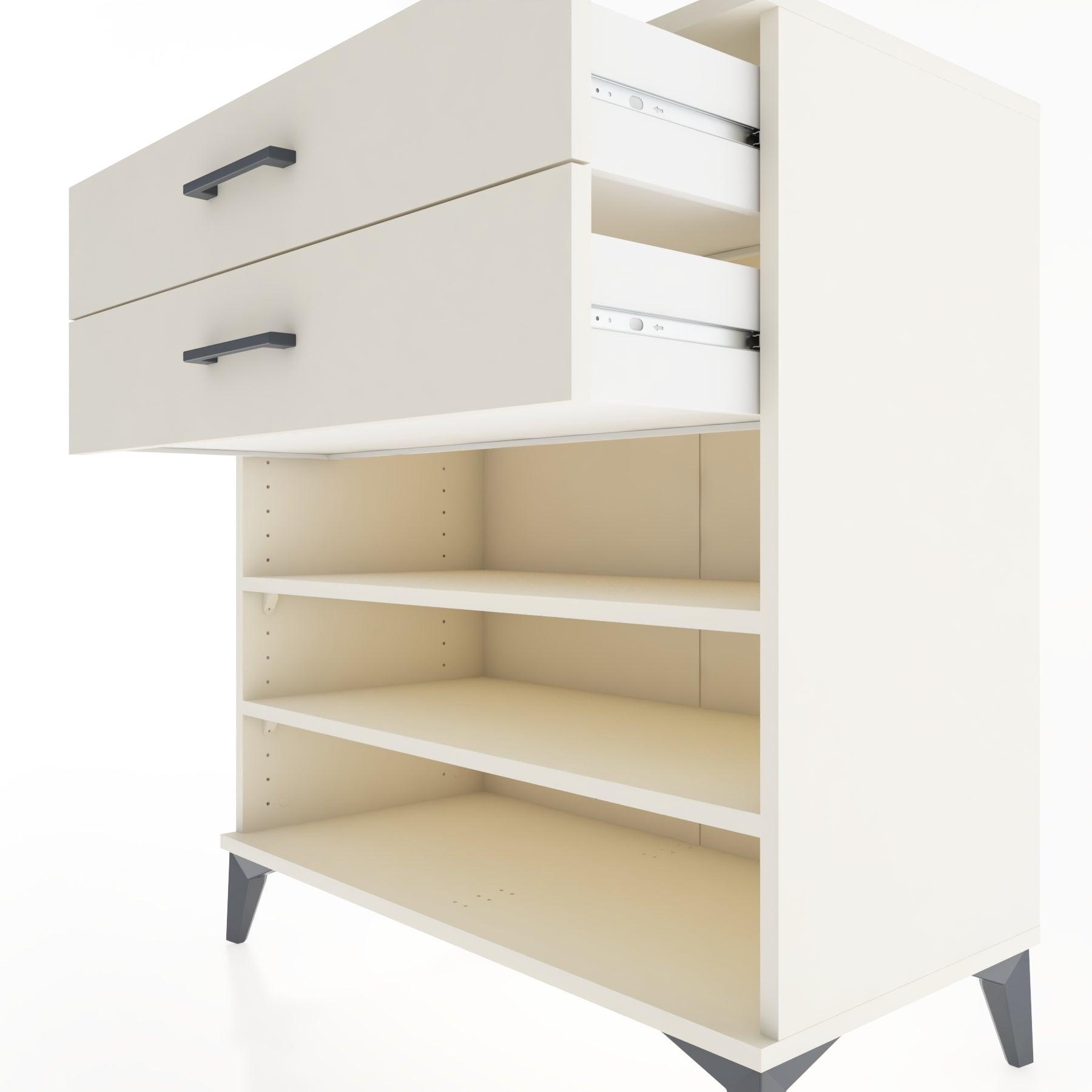 Woodntry Modüler Şifonyer Aytaşı 88x44x84 cm Çekmeceli ve Raflı CR13-1