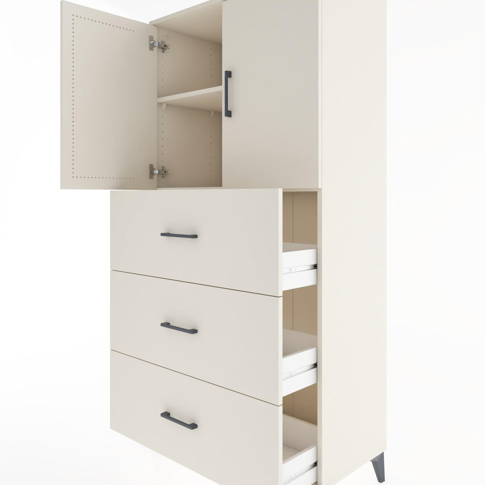 Woodntry Modular Cabinet Moonstone 88x44x170 cm with Doors and Drawers KC24-1