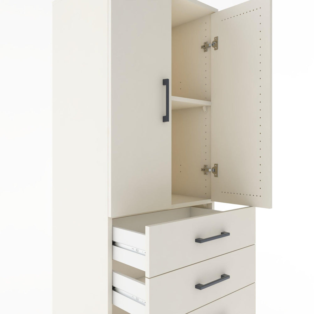 Woodntry Modular Cabinet Moonstone 60x44x170 cm with Doors and Drawers KC4-1