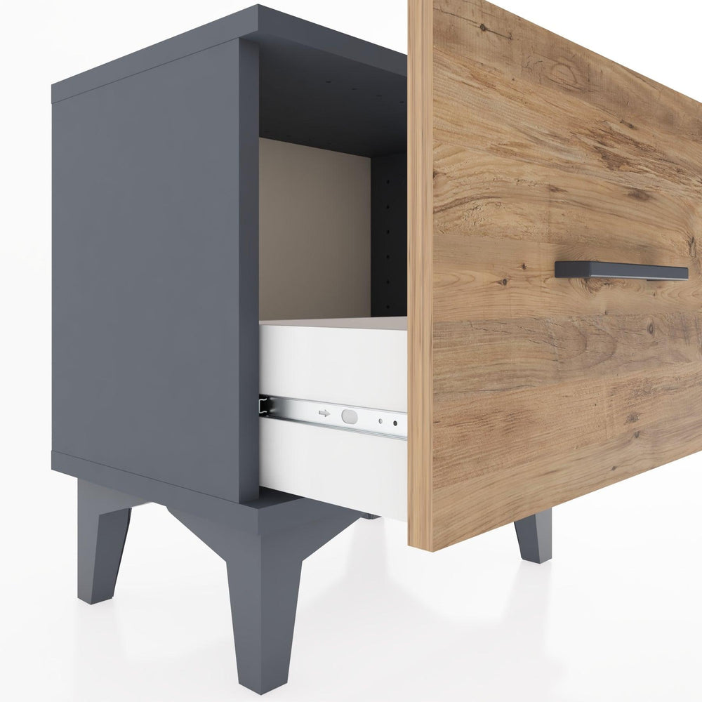 Woodntry Modüler Komodin Tek Çekmeceli 44x30x36 cm Antrasit - Woodntry